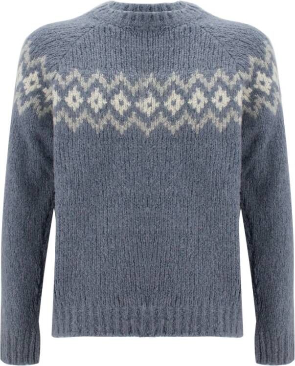 Eleventy Round-neck Knitwear Grijs Heren