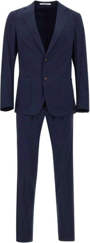 Eleventy Single Breasted Suits Blauw Heren