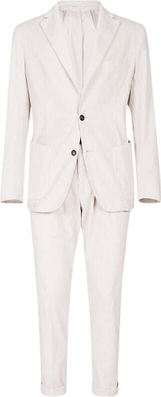 Eleventy Single Breasted Suits White Heren