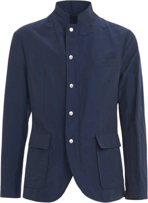 Eleventy Standing Collar Jacket Blauw Heren