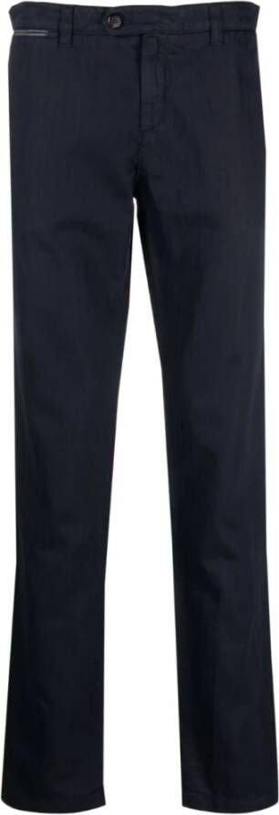 Eleventy Straight Trousers Blauw Heren