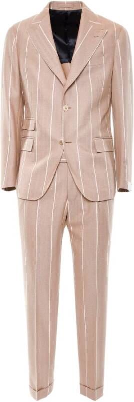 Eleventy Suit met één borsten Beige Heren