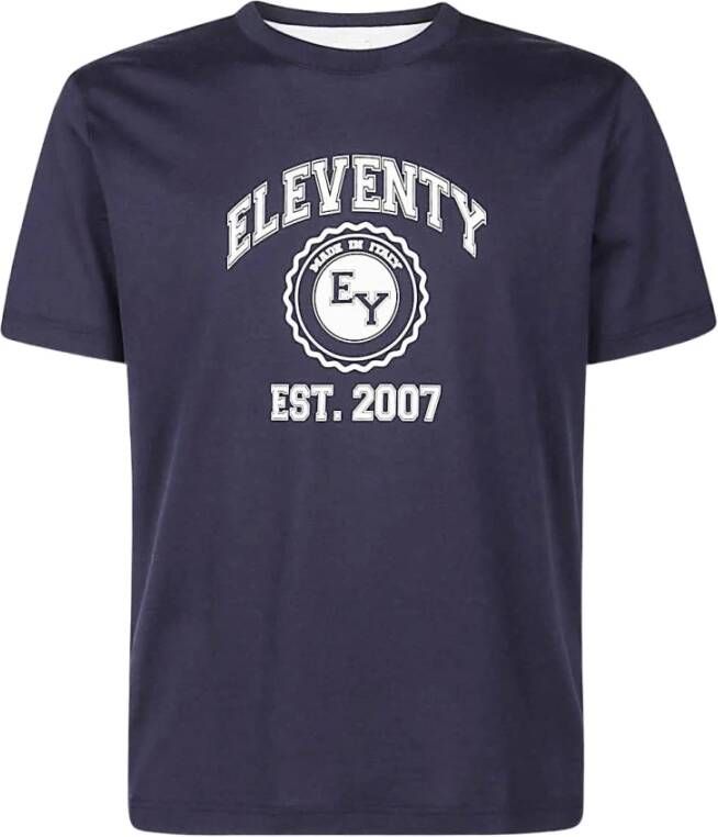 Eleventy T-Shirts Blauw Heren