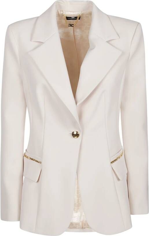 Elisabetta Franchi 193 Burro Essential Jas Beige Dames