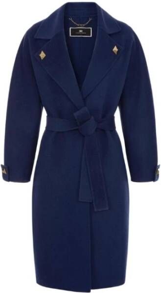 Elisabetta Franchi Belted Coats Blauw Dames