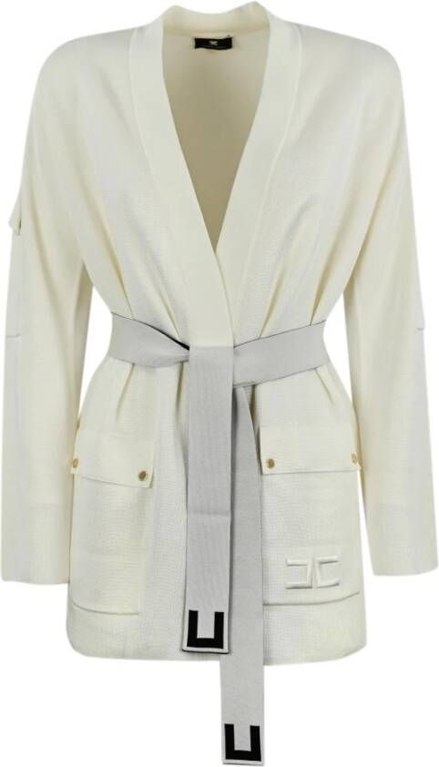 Elisabetta Franchi Belted Coats White Dames