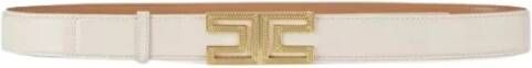 Elisabetta Franchi Klassieke Logo Riem van Leer Yellow Dames