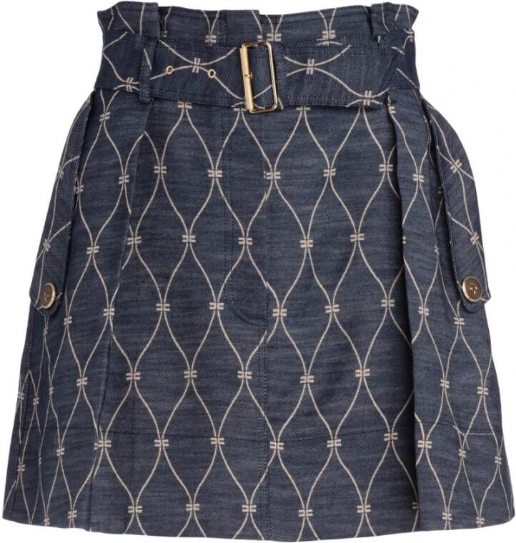Elisabetta Franchi Blauwe Ballonrok Blauw Dames