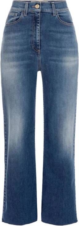 Elisabetta Franchi Blauwe Cropped Jeans Blauw Dames