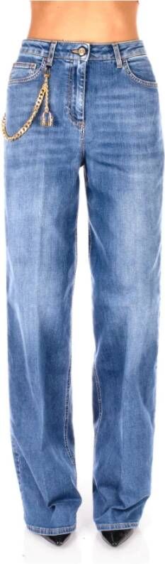 Elisabetta Franchi Blauwe Jeans met Logo Hanger Blauw Dames