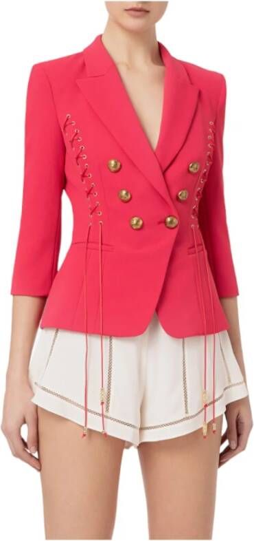 Elisabetta Franchi Fuchsia Intricate Blazerjas Paars Dames