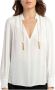 Elisabetta Franchi "Gouden Ketting V-Hals Shirt" White Dames - Thumbnail 4
