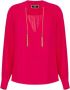 Elisabetta Franchi Fuchsia Georgette V-Hals Shirt met Geborduurde Oogjes Roze Dames - Thumbnail 1