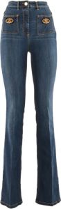 Elisabetta Franchi Boot-gesneden jeans Blauw Dames