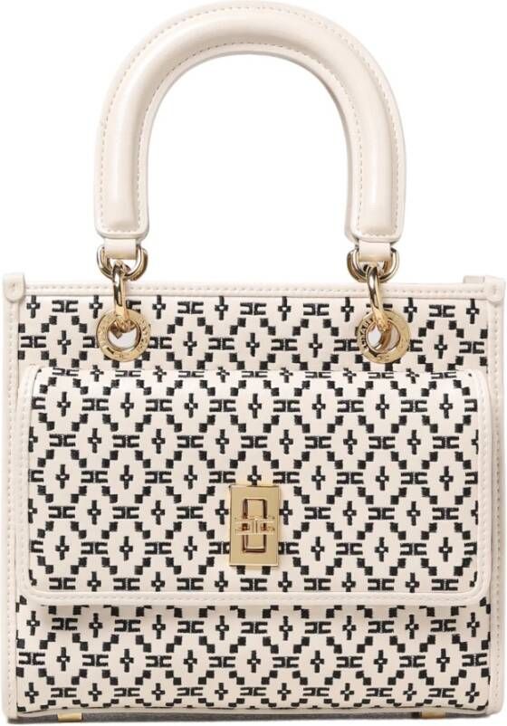 Elisabetta Franchi Borsa Handtas Stijlvol en Praktisch Wit Dames