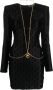 Elisabetta Franchi Zwarte jurk met logo patroon en gouden ketting accessoire Zwart Dames - Thumbnail 3