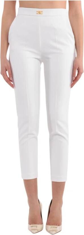 Elisabetta Franchi Slim-Fit Broek White Dames