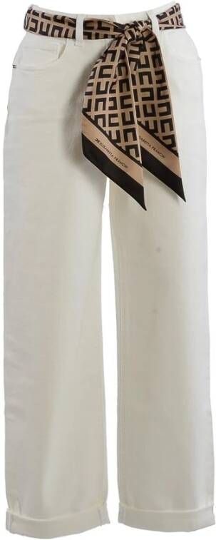 Elisabetta Franchi Cropped Trousers Wit Dames