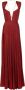 Elisabetta Franchi Rode Jersey Lurex Lange Jurk met Open Rug en Ketting Red Dames - Thumbnail 1