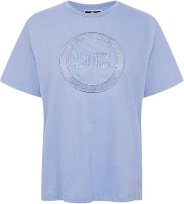 Elisabetta Franchi Dames T-shirt met Geborduurd Logo Wit Dames