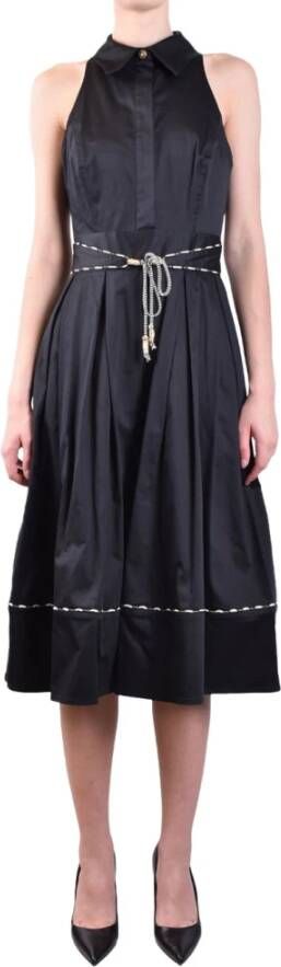 Elisabetta Franchi Elegant Midi Day Dress for Women Black Dames