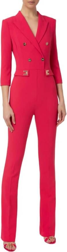 Elisabetta Franchi "Dubbelbreasted jumpsuit van hoge kwaliteit" Roze Dames