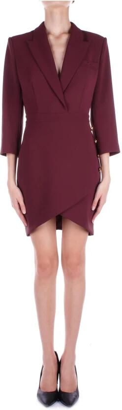 Elisabetta Franchi Bordeaux Jurk met Ritssluiting Red Dames - Foto 6