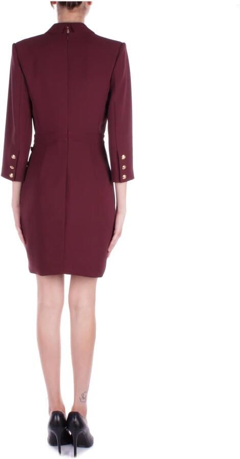 Elisabetta Franchi Bordeaux Jurk met Ritssluiting Red Dames