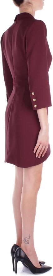 Elisabetta Franchi Bordeaux Jurk met Ritssluiting Red Dames - Foto 5