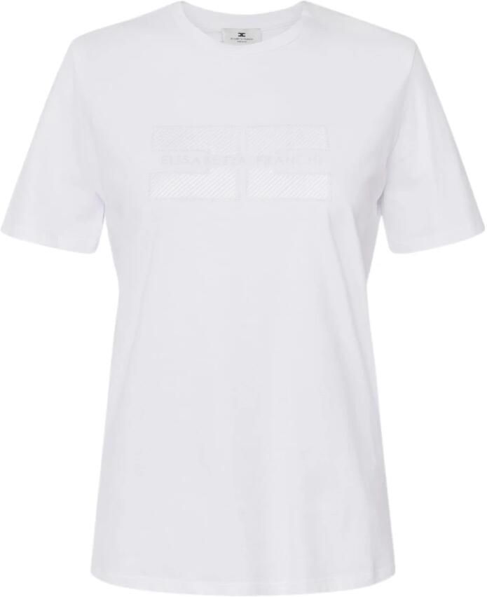 Elisabetta Franchi Casual katoenen T-shirt voor vrouwen White Dames