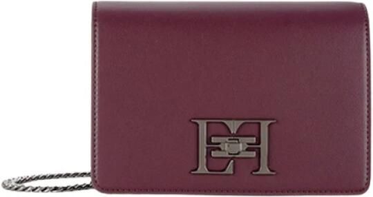 Elisabetta Franchi Bordeaux Schoudertas met Kettingriem Brown Dames