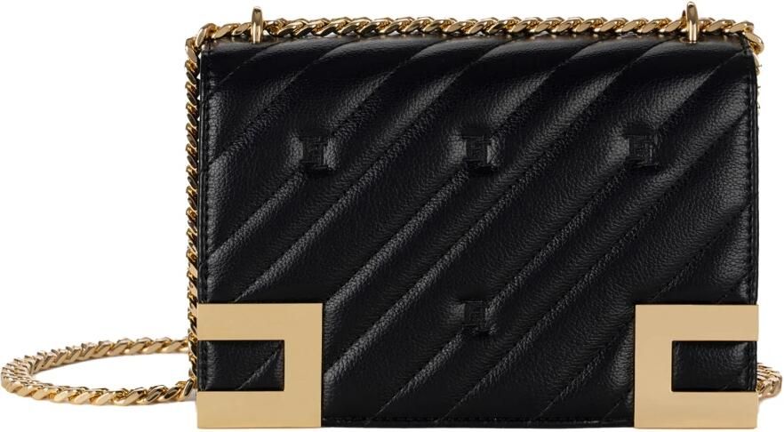 Elisabetta Franchi Gewatteerde Medium Synthetisch Leren Handtas Black Dames