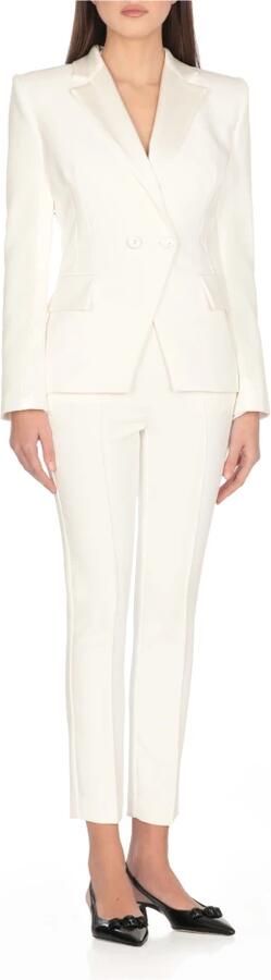 Elisabetta Franchi Ivoor Blazer met Klassieke Revers Beige Dames - Foto 4