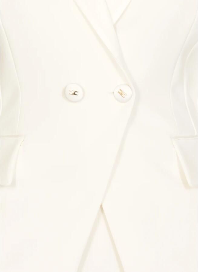 Elisabetta Franchi Ivoor Blazer met Klassieke Revers Beige Dames - Foto 2