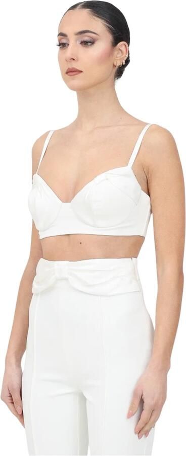 Elisabetta Franchi Ivoor Bustier Top Elegant Damesmode Beige Dames