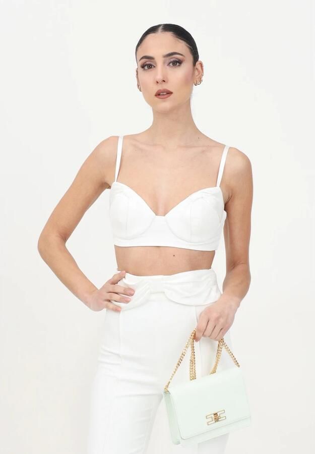 Elisabetta Franchi Ivoor Bustier Top Elegant Damesmode Beige Dames - Foto 3