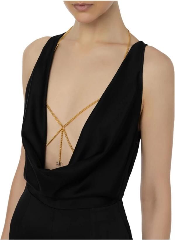 Elisabetta Franchi Zwart Gedrapeerd Jumpsuit met Wijde Pijpen Black Dames - Foto 2