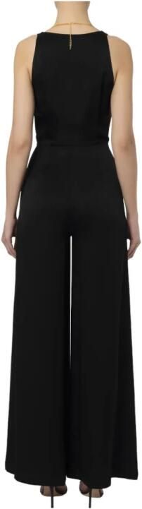 Elisabetta Franchi Zwart Gedrapeerd Jumpsuit met Wijde Pijpen Black Dames - Foto 3