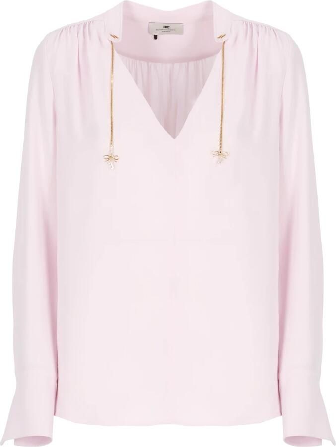 Elisabetta Franchi Roze Viscose Shirt met Charms Pink Dames