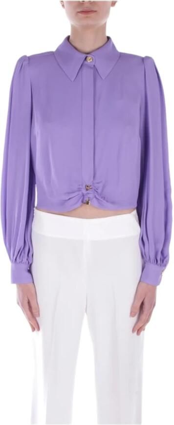 Elisabetta Franchi Stijlvol Wit Overhemd Purple Dames