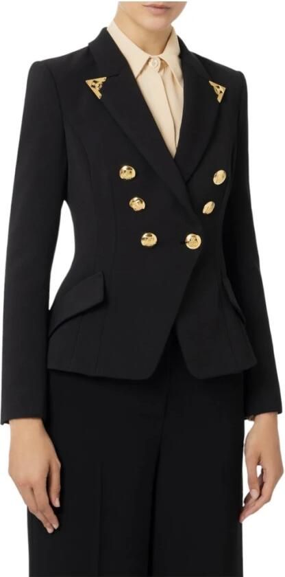 Elisabetta Franchi Stijlvolle Jas voor Vrouwen Black Dames - Foto 4