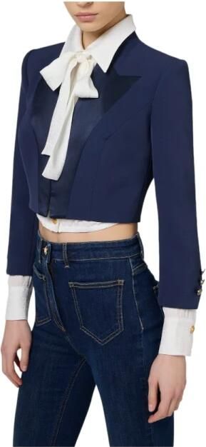 Elisabetta Franchi Stijlvolle Jas voor Vrouwen Blue Dames - Foto 4