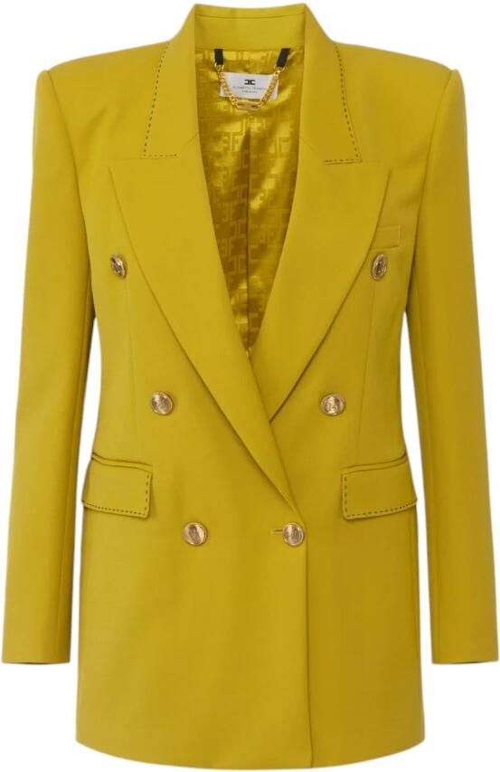 Elisabetta Franchi Stijlvolle Jas voor Vrouwen Yellow Dames