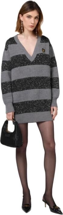 Elisabetta Franchi Stijlvolle Jurken Collectie Gray Dames - Foto 4