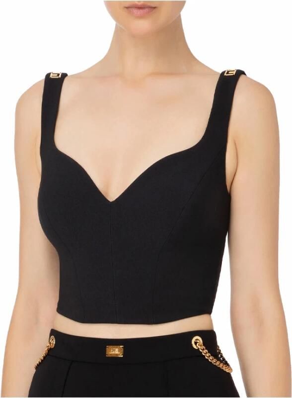 Elisabetta Franchi Top bustier zwart Black Dames - Foto 3