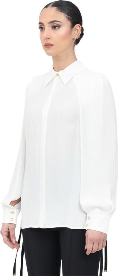 Elisabetta Franchi Verfijnde Ivoor Lange Mouwen Shirt White Dames