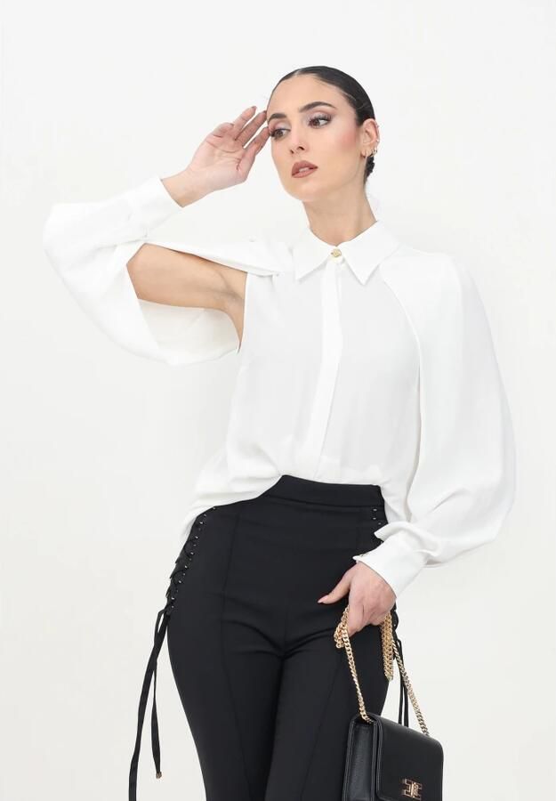 Elisabetta Franchi Verfijnde Ivoor Lange Mouwen Shirt White Dames - Foto 3