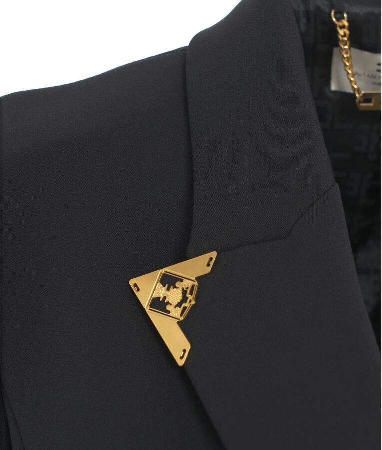 Elisabetta Franchi Zwarte Blazer Aw24 Dameskleding Black Dames - Foto 2