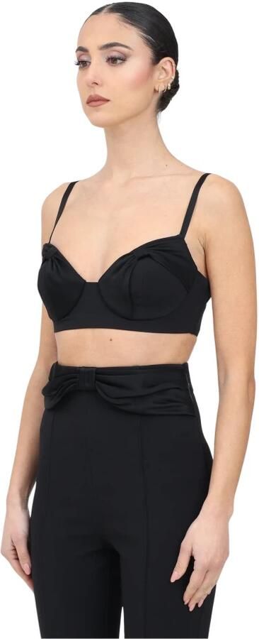 Elisabetta Franchi Zwarte Elegante Bustier Top Black Dames
