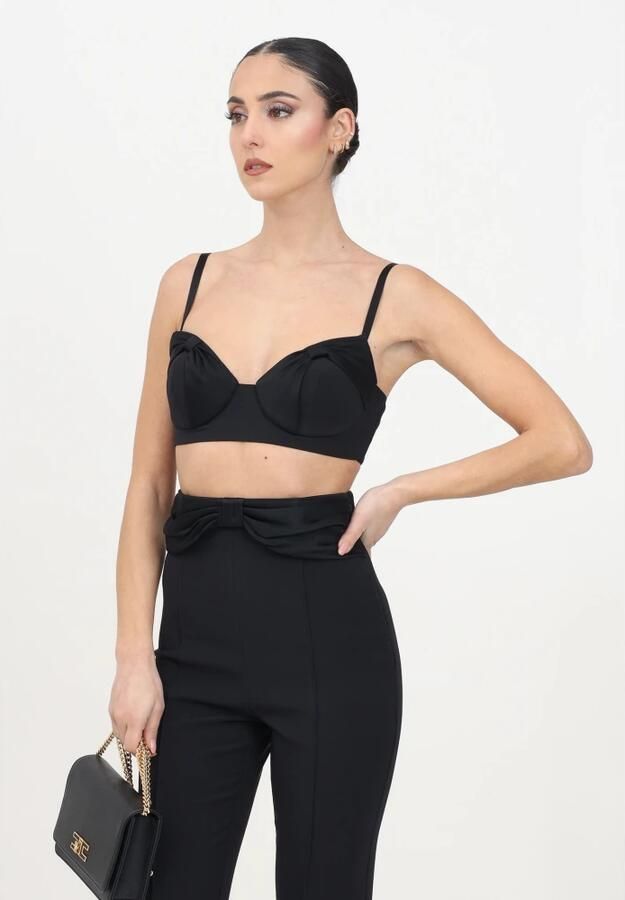Elisabetta Franchi Zwarte Elegante Bustier Top Black Dames - Foto 3